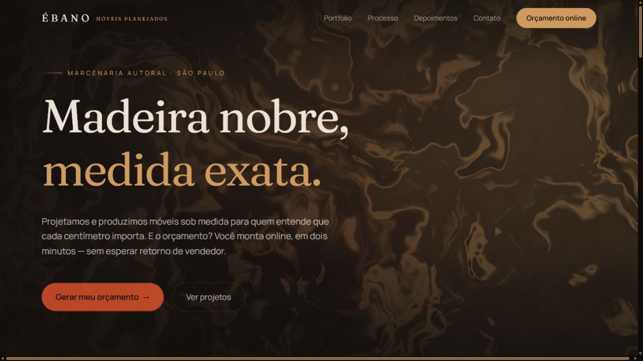 Interface do projeto Ébano